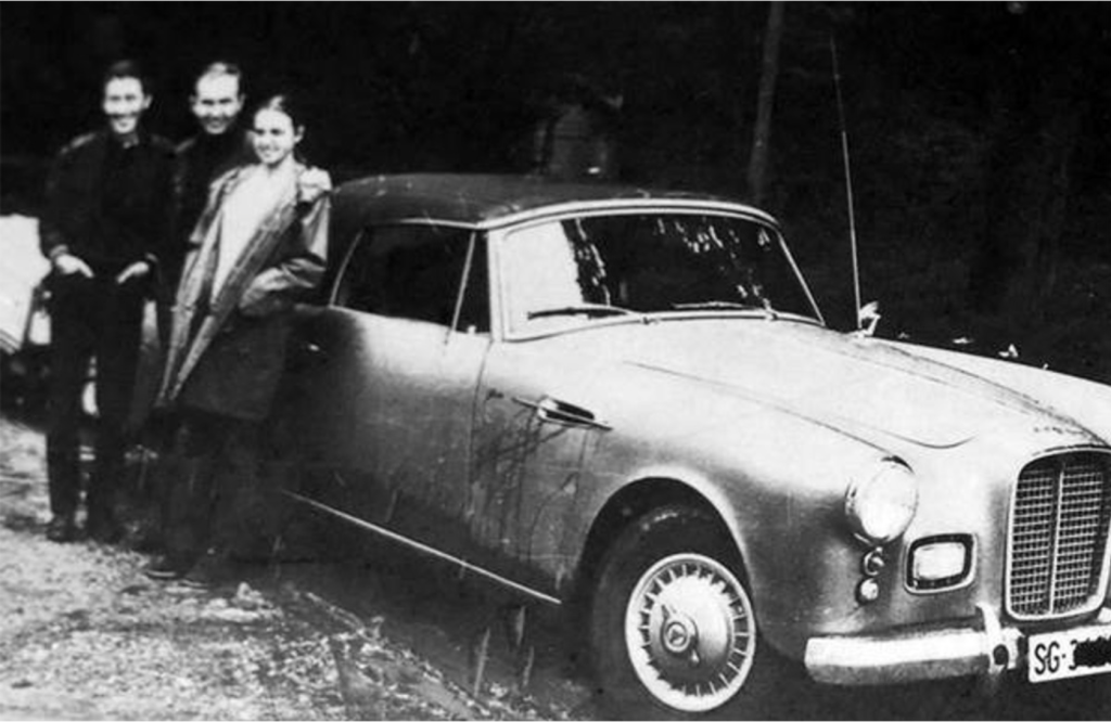 Friedl Linke with her saviours and the Graber bodied Alvis. ( Photo Graham Gauld)