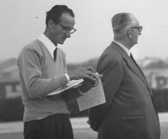  Romolo Tavoni around the age of 35 with Enzo Ferrari and his notebook at the ready (Photo Graham Gauld)