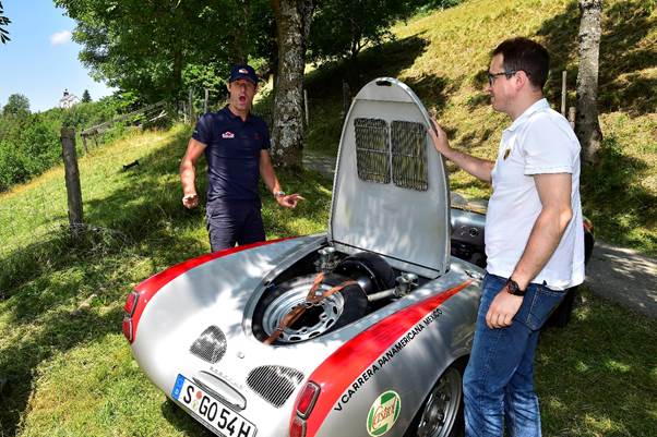 Mark Webber chose the ex-Herrmann Porsche 550 Spyder and was clearly overawed by the experience. (Photo Peter Meierhofer)