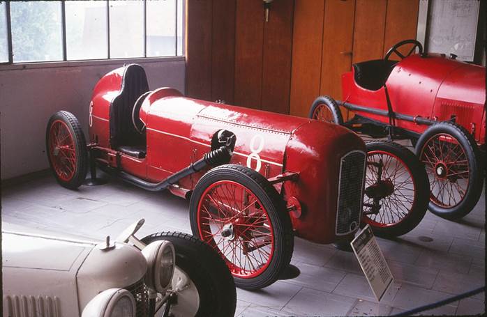 The Chichibio lightweight racing car built by Enrico Nardi and now in the Biscaretti Museum, Turin