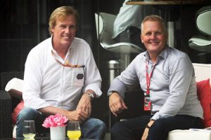 Johnny Herbert, right, the newest member of the Grand Prix Drivers Club with fellow member Danny Sullivan in Malaysia