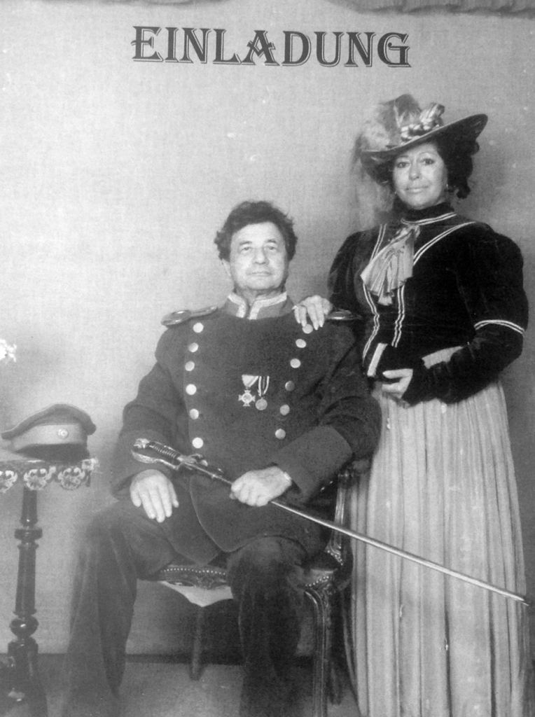 The irrepressible Hans and Magdalena dressed  in style for a party.(Hermann Archives)